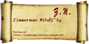 Zimmerman Mihály névjegykártya